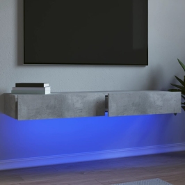Tv Skapīši Ar Led Apgaismojumu, 2 Gab., Pelēki, 60X35X15,5 Cm Vidaxl