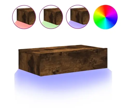 Tv Skapītis Ar Led Apgaismojumu, Ozolkoka Krāsa, 60X35X15,5 Cm Vidaxl