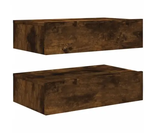 Tv Plaukti Ar Led Lampiņām, 2Gab., 60X35X15,5Cm, Ozolkoka Krāsa Vidaxl