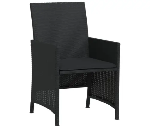 3-Osaline Bistrookomplekt Patjadega, Must, Polürotang