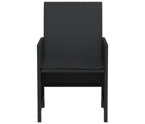 3-Osaline Bistrookomplekt Patjadega, Must, Polürotang