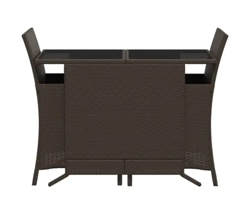 3-Osaline Aia Bistrookomplekt Patjadega, Pruun, Polürotang