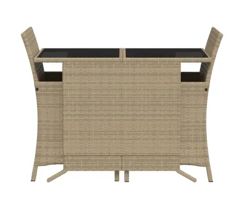 Bistro Komplektas Su Pagalvėlėmis, 3 Dalių, Smėlio, Poliratanas