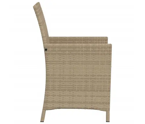 3-Daļīgs Bistro Mēbeļu Komplekts, Matrači, Bēša Pe Rotangpalma Vidaxl