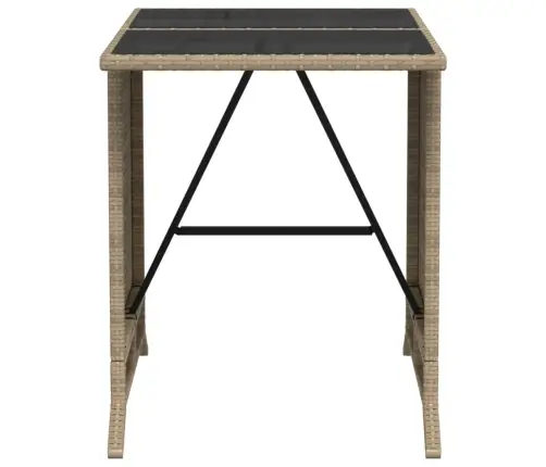 3-Daļīgs Bistro Mēbeļu Komplekts, Matrači, Bēša Pe Rotangpalma Vidaxl