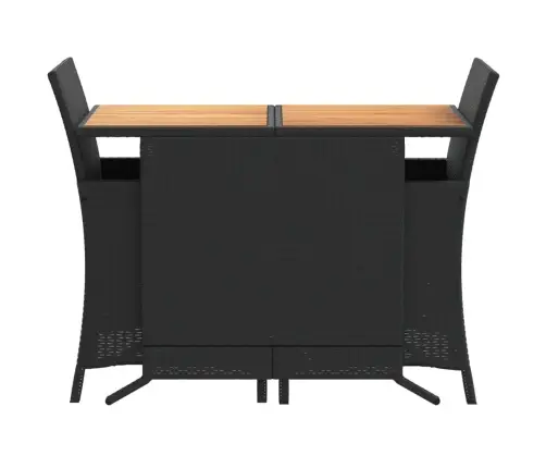 3-Osaline Bistrookomplekt Patjadega, Must, Polürotang