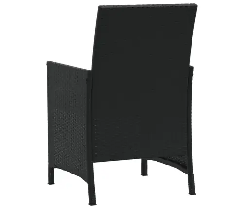 3-Osaline Bistrookomplekt Patjadega, Must, Polürotang