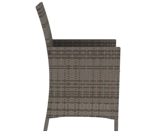 3-Daļīgs Bistro Mēbeļu Komplekts, Matrači,Pelēka Pe Rotangpalma Vidaxl