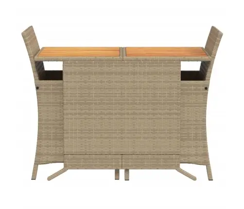 Bistro Komplektas Su Pagalvėlėmis, 3 Dalių, Smėlio, Poliratanas