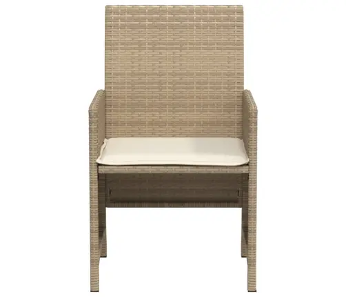 Bistro Komplektas Su Pagalvėlėmis, 3 Dalių, Smėlio, Poliratanas