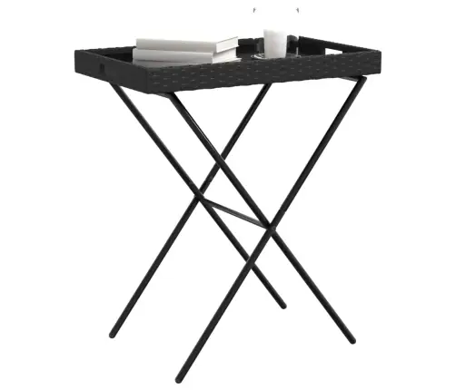 Saliekams Galds, Melns, 65X40X75 Cm, Pe Rotangpalma Vidaxl