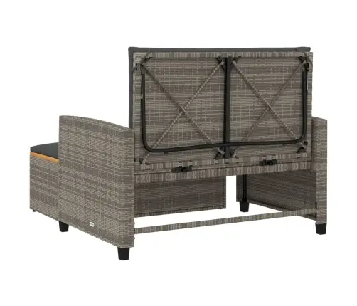 Divvietīgs Dārza Dīvāns Ar Matračiem, Pelēka Pe Rotangpalma Vidaxl Divvietīgs Dārza Dīvāns Ar Matračiem, Pelēka Pe Rotangpalma Vidaxl