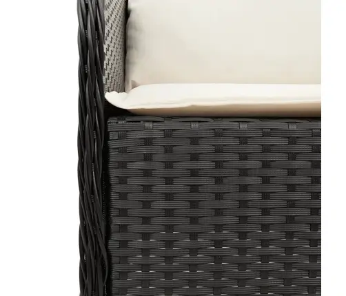 Sodo Kėdės Su Pagalvėlėmis, 2Vnt., Juodos Spalvos, Poliratanas