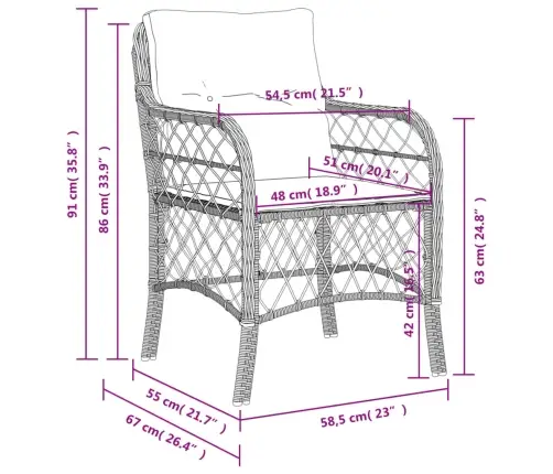 Dārza Krēsli, 2 Gab., Ar Matračiem, Pe Rotangpalma, Brūni Vidaxl Dārza Krēsli, 2 Gab., Ar Matračiem, Pe Rotangpalma, Brūni Vidaxl