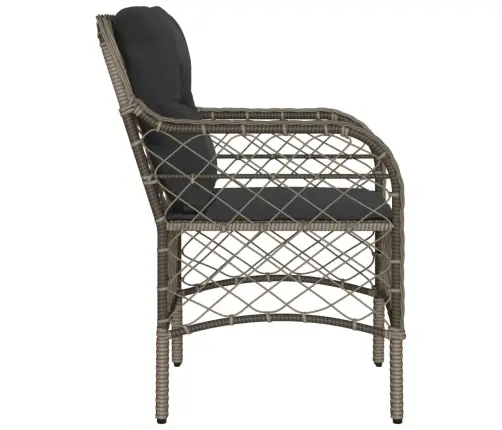 Dārza Krēsli Ar Matračiem, 2 Gab., Pelēka Pe Rotangpalma Vidaxl