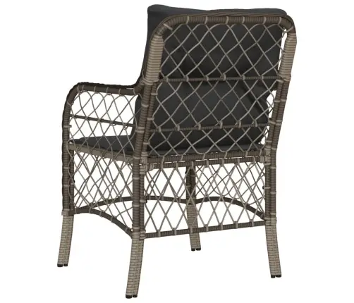 Dārza Krēsli Ar Matračiem, 2 Gab., Pelēka Pe Rotangpalma Vidaxl