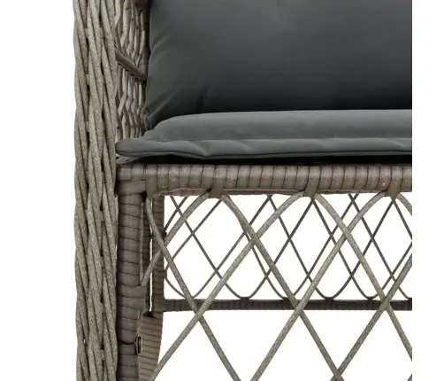 Dārza Krēsli Ar Matračiem, 2 Gab., Pelēka Pe Rotangpalma Vidaxl