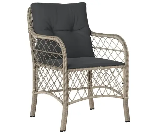 Dārza Krēsli Ar Matračiem, 2 Gab., Gaiši Pelēka Pe Rotangpalma Vidaxl