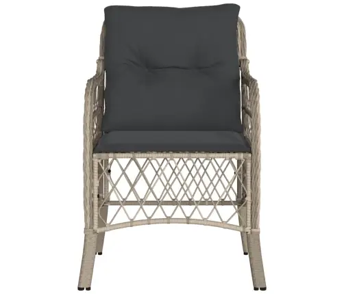 Dārza Krēsli Ar Matračiem, 2 Gab., Gaiši Pelēka Pe Rotangpalma Vidaxl