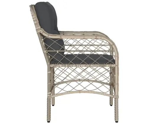 Dārza Krēsli Ar Matračiem, 2 Gab., Gaiši Pelēka Pe Rotangpalma Vidaxl