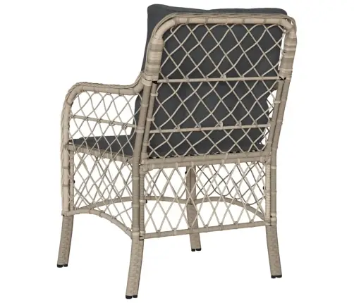 Dārza Krēsli Ar Matračiem, 2 Gab., Gaiši Pelēka Pe Rotangpalma Vidaxl