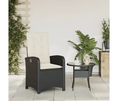 Atgāžams Dārza Krēsls Ar Matračiem, Melna Pe Rotangpalma Vidaxl