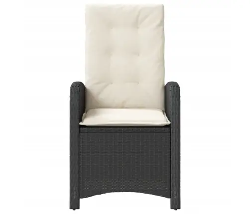 Atgāžams Dārza Krēsls Ar Matračiem, Melna Pe Rotangpalma Vidaxl