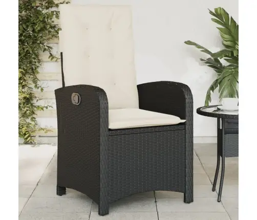 Atgāžams Dārza Krēsls Ar Matračiem, Melna Pe Rotangpalma Vidaxl