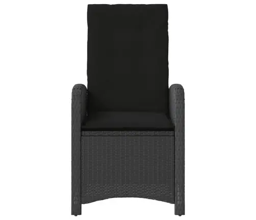 Bistro Komplektas Su Pagalvėlėmis, 3 Dalių, Juodas, Poliratanas