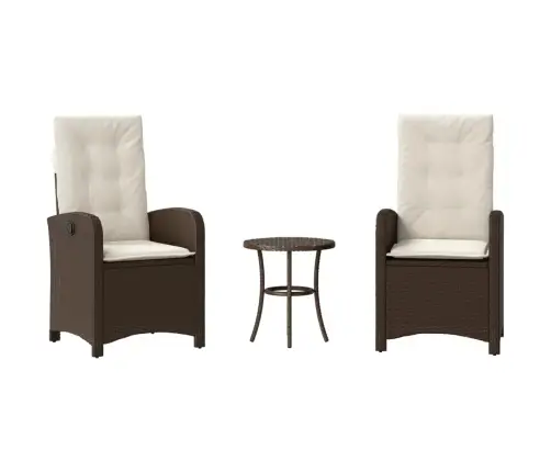 3-Osaline Aia Bistrookomplekt Patjadega, Pruun, Polürotang