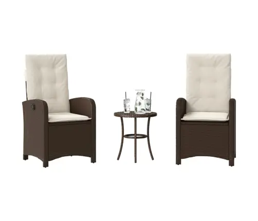 3-Osaline Aia Bistrookomplekt Patjadega, Pruun, Polürotang