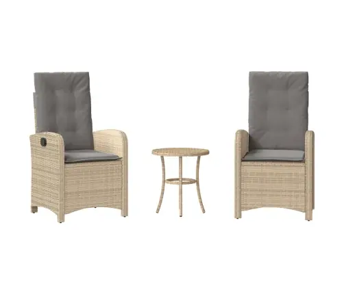 3-Osaline Bistrookomplekt Patjadega, Beežid Toonid, Polürotang