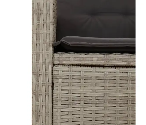 3-Daļīgs Bistro Mēbeļu Komplekts, Matrači,Pelēka Pe Rotangpalma Vidaxl