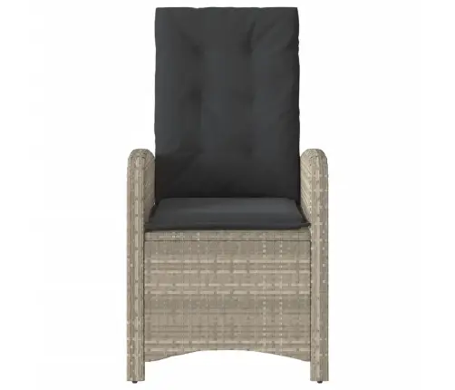 3-Daļīgs Bistro Mēbeļu Komplekts, Matrači,Pelēka Pe Rotangpalma Vidaxl