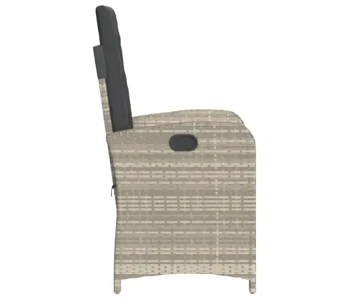 3-Daļīgs Bistro Mēbeļu Komplekts, Matrači,Pelēka Pe Rotangpalma Vidaxl