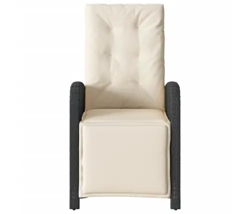 Atgāžams Dārza Krēsls Ar Kāju Balstu, Melna Pe Rotangpalma Vidaxl