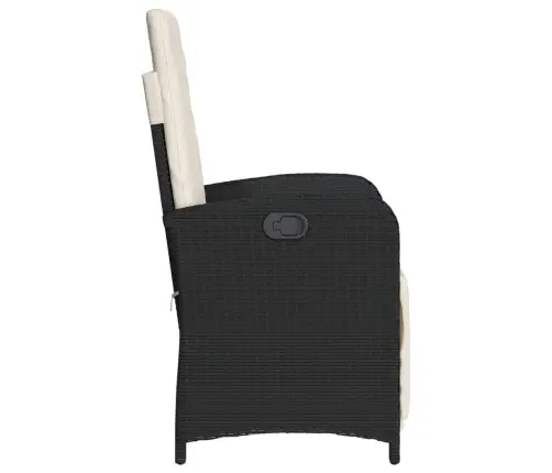 Atgāžams Dārza Krēsls Ar Kāju Balstu, Melna Pe Rotangpalma Vidaxl