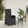 Atgāžams Dārza Krēsls Ar Kāju Balstu, Melna Pe Rotangpalma Vidaxl