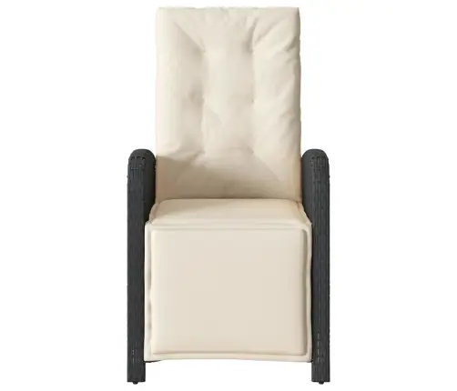 Atlošiamos Sodo Kėdės Su Pakojomis, 2Vnt., Juodos, Poliratanas