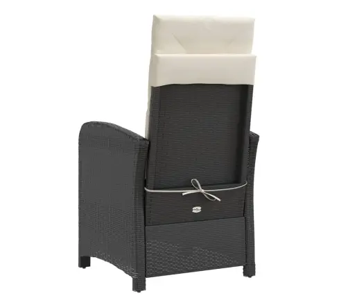 Atlošiamos Sodo Kėdės Su Pakojomis, 2Vnt., Juodos, Poliratanas