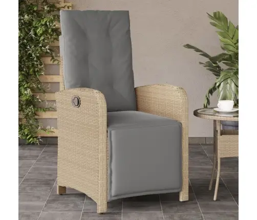 Atlošiamos Sodo Kėdės Su Pakojomis, 2Vnt., Smėlio, Poliratanas