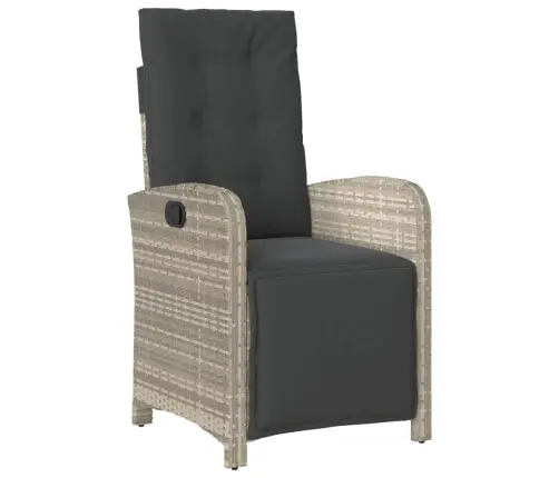 Dārza Krēsli Ar Kāju Balstu, 2Gab., Gaiši Pelēka Pe Rotangpalma Vidaxl