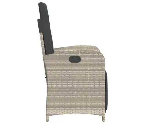 Dārza Krēsli Ar Kāju Balstu, 2Gab., Gaiši Pelēka Pe Rotangpalma Vidaxl