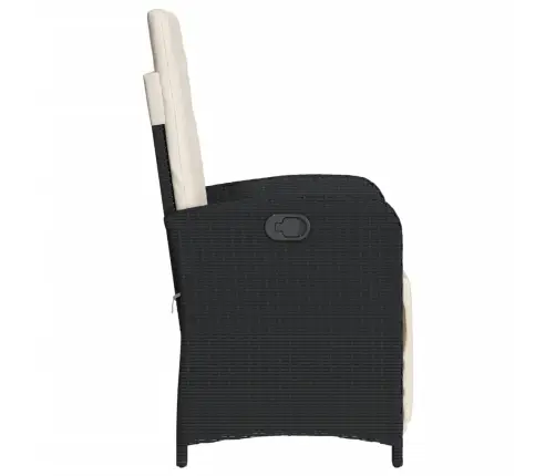 3-Daļīgs Bistro Mēbeļu Komplekts, Matrači, Melna Pe Rotangpalma Vidaxl