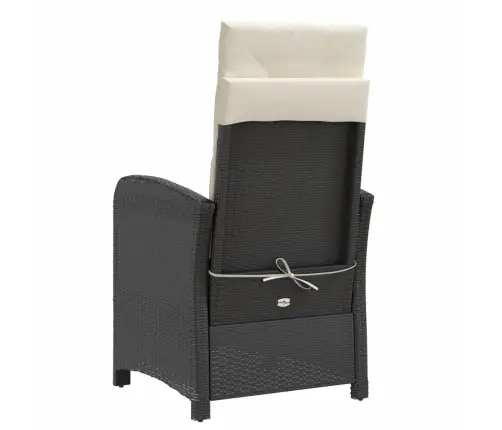 3-Daļīgs Bistro Mēbeļu Komplekts, Matrači, Melna Pe Rotangpalma Vidaxl