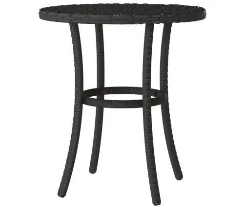 3-Daļīgs Bistro Mēbeļu Komplekts, Matrači, Melna Pe Rotangpalma Vidaxl