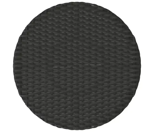 3-Daļīgs Bistro Mēbeļu Komplekts, Matrači, Melna Pe Rotangpalma Vidaxl