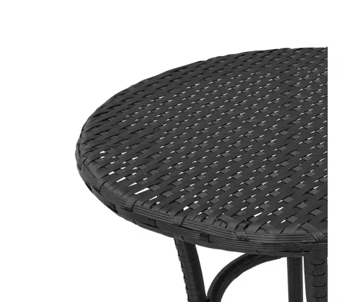 Bistro Komplektas Su Pagalvėlėmis, 3 Dalių, Juodas, Poliratanas