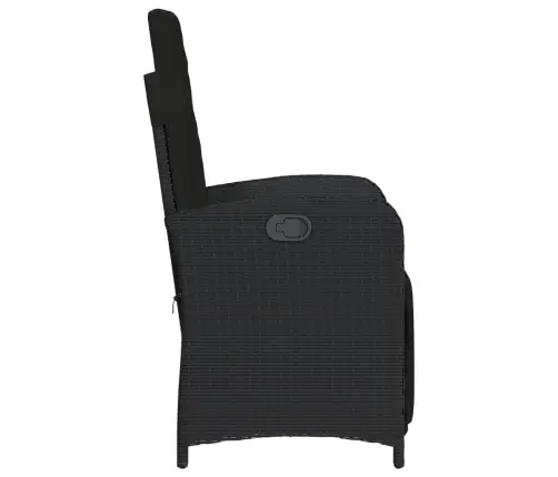 Bistro Komplektas Su Pagalvėlėmis, 3 Dalių, Juodas, Poliratanas