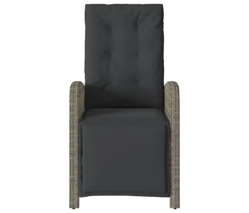 3-Daļīgs Bistro Mēbeļu Komplekts, Matrači,Pelēka Pe Rotangpalma Vidaxl